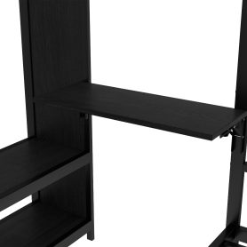 Metal Twin Over Twin Bunk Bed With Built-in Wardrobe, Trundle, Foldable Desk, Ladders