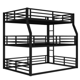 Metal Full/Full XL over Queen over Queen Bunk Bed