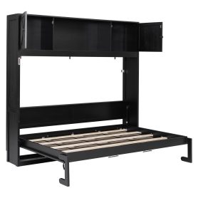 Full Size Murphy Bed with Storage Cabinets