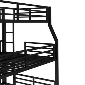 Metal Full/Full XL over Queen over Queen Bunk Bed