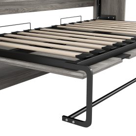 Twin Size Murphy Bed with Drawers and LED Light