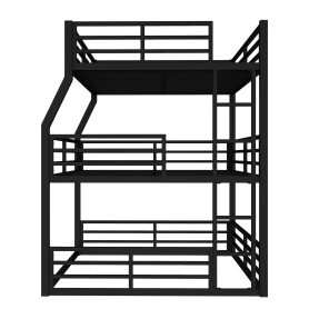 Metal Full/Full XL over Queen over Queen Bunk Bed
