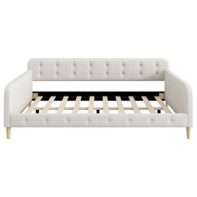 Queen Size Upholstered Daybed with 4 Support Legs