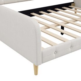 Queen Size Upholstered Daybed with 4 Support Legs