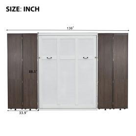 Queen Murphy Bed Wall Bed with Storage Doors