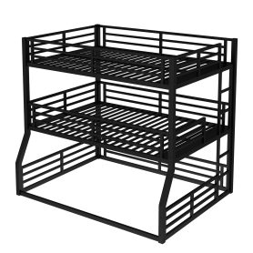 Metal Full/Full XL over Full/Full XL over Queen Bunk Bed