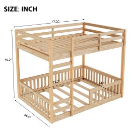 Full over Full Wood Bunk Bed with Ladder and Guardrails 29 Full over Full Wood Bunk Bed with Ladder and Guardrails