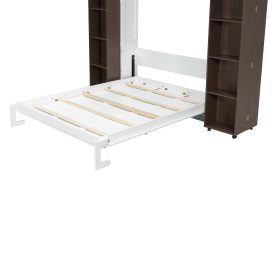 Queen Murphy Bed Wall Bed with Storage Doors