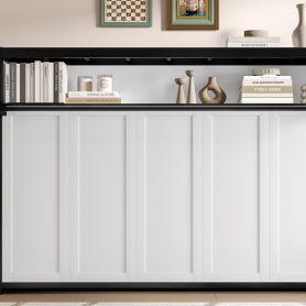 Metal Twin Size Murphy Bed With Shelves, Foldable And Space-Saving Design 37 Metal Twin Size Murphy Bed With Shelves, Foldable And Space-Saving Design