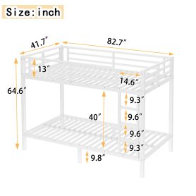 Metal Twin XL over Twin XL Bunk Bed for Teens and Adults 30 Metal Twin XL over Twin XL Bunk Bed for Teens and Adults
