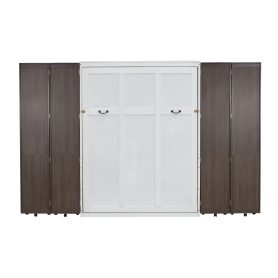 Queen Murphy Bed Wall Bed with Storage Doors