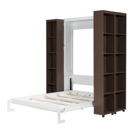 Queen Murphy Bed Wall Bed with Storage Doors