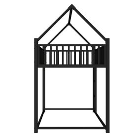 Twin Size House Floor Bed with Detachable Slats