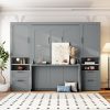 Full Size Murphy Bed Wall Bed with Closet ,Drawers and Shelves