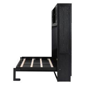 Full Size Murphy Bed with Storage Cabinets