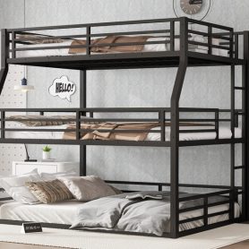 Metal Full/Full XL over Queen over Queen Bunk Bed