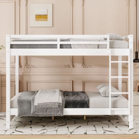 Wood Queen Size Bunk Bed with Ladder
