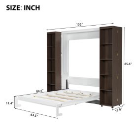 Queen Murphy Bed Wall Bed with Storage Doors
