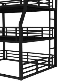 Metal Full/Full XL over Queen over Queen Bunk Bed