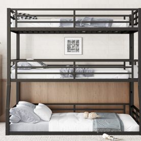 Metal Full/Full XL over Full/Full XL over Queen Bunk Bed