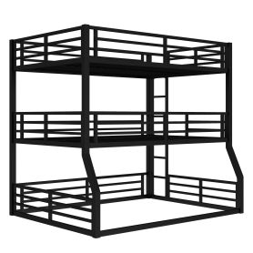 Metal Full/Full XL over Full/Full XL over Queen Bunk Bed