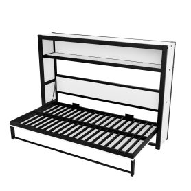 Metal Twin Size Murphy Bed With Shelves, Foldable And Space-Saving Design 35 Metal Twin Size Murphy Bed With Shelves, Foldable And Space-Saving Design
