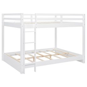 Wood Queen Size Bunk Bed with Ladder