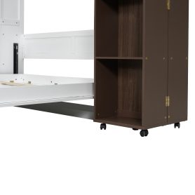 Queen Murphy Bed Wall Bed with Storage Doors