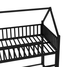 Twin Size House Floor Bed with Detachable Slats