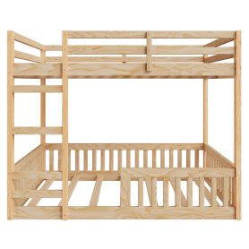 Full over Full Wood Bunk Bed with Ladder and Guardrails 36 Full over Full Wood Bunk Bed with Ladder and Guardrails