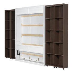 Queen Murphy Bed Wall Bed with Storage Doors
