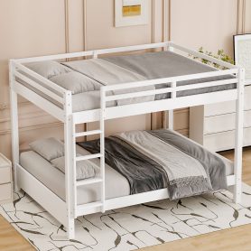 Wood Queen Size Bunk Bed with Ladder
