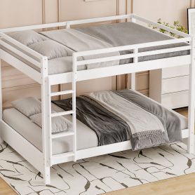 Wood Queen Size Bunk Bed with Ladder