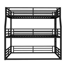 Metal Full/Full XL over Queen over Queen Bunk Bed