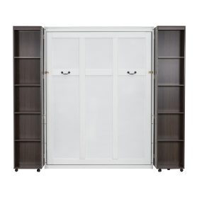 Queen Murphy Bed Wall Bed with Storage Doors