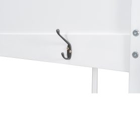 Queen Size Wooden Bunk Bed with Built-in Shelves, Storage Box, LED Light and USB Charging Station