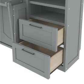 Full Size Murphy Bed Wall Bed with Closet ,Drawers and Shelves