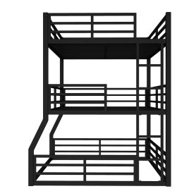 Metal Full/Full XL over Full/Full XL over Queen Bunk Bed
