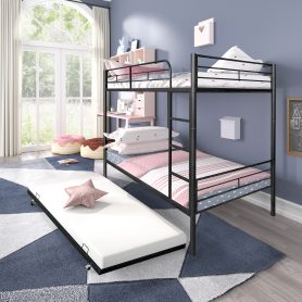 Separatable Twin Bunk Bed With Trundle