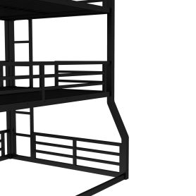 Metal Full/Full XL over Full/Full XL over Queen Bunk Bed