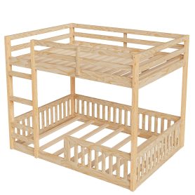 Full over Full Wood Bunk Bed with Ladder and Guardrails 31 Full over Full Wood Bunk Bed with Ladder and Guardrails