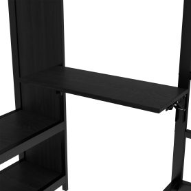 Metal Full Over Twin Bunk Bed With Built-in Wardrobe, Trundle, Foldable Desk, Ladders