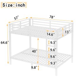 Metal Full over Full Bunk Bed with Ladder, Guard Rail 19 Metal Full over Full Bunk Bed with Ladder, Guard Rail