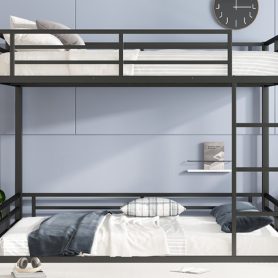Low Metal Queen over Queen Bunk Bed for Teens and Adults