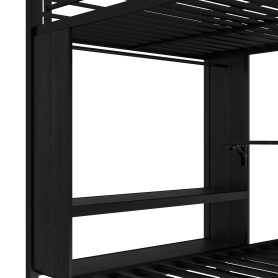 Metal Full Over Twin Bunk Bed With Built-in Wardrobe, Trundle, Foldable Desk, Ladders