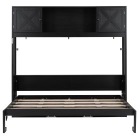 Full Size Murphy Bed with Storage Cabinets