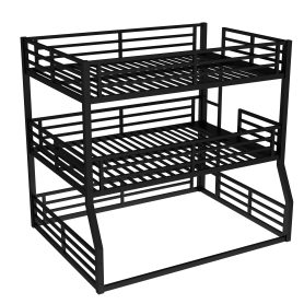 Metal Full/Full XL over Full/Full XL over Queen Bunk Bed