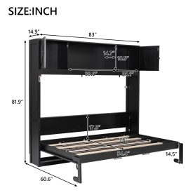 Full Size Murphy Bed with Storage Cabinets