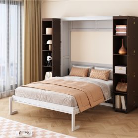 Queen Murphy Bed Wall Bed with Storage Doors