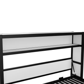 Metal Twin Size Murphy Bed With Shelves, Foldable And Space-Saving Design 30 Metal Twin Size Murphy Bed With Shelves, Foldable And Space-Saving Design